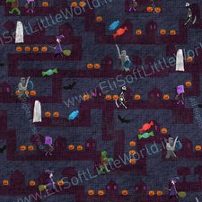 surface pattern di Halloween con strade, zucche e mostri